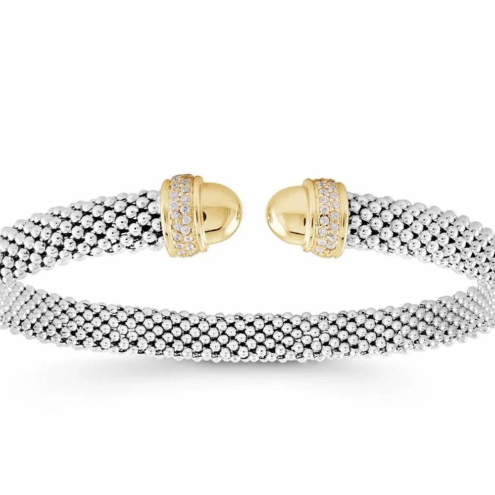 Elegant 925 silver and gold flexible Bracelet